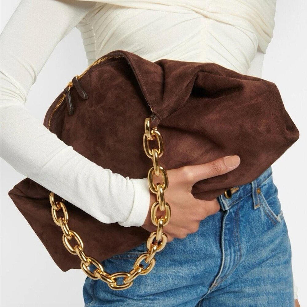 KHAITE Clara Bag in Coffee Suede NWT $2700